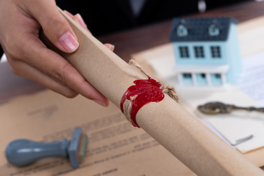 Lastwill Inheritance document Contract is approved by Lawyer to seal wax and stamp approval to finance and separate asset by justice law notary.