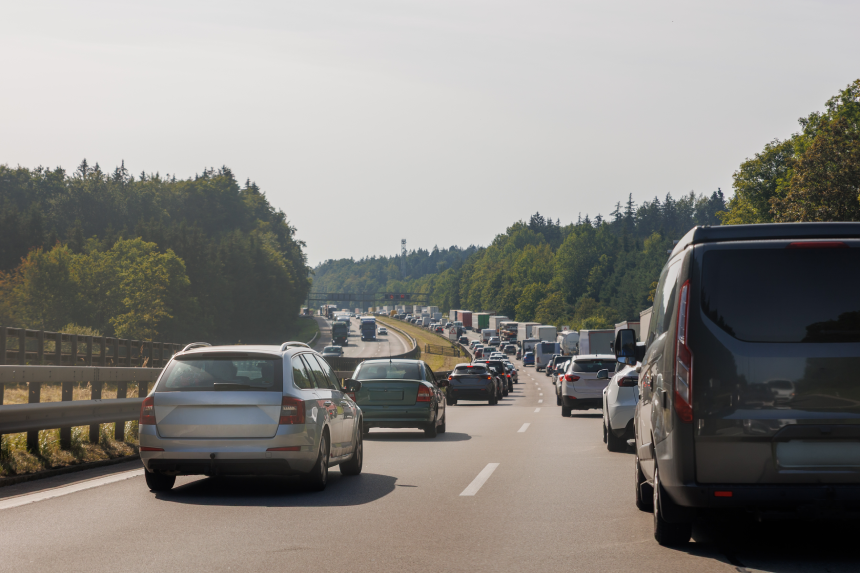 Automobile accident vehicle rush hour collapse. Transportation vacation seasonal stuck