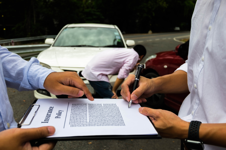 The insurance agent working claim process in payment on from parties .Insurance claim concept .