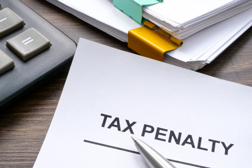 Document about tax penalty and calculator.