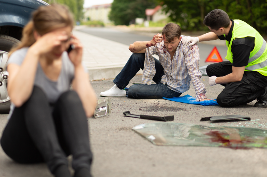 Car accident on the road