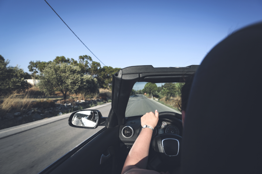 summer time and car on road