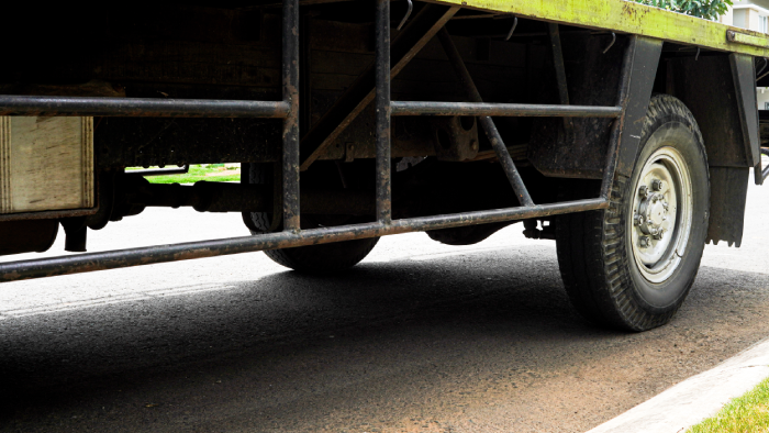 close up view from under the truck